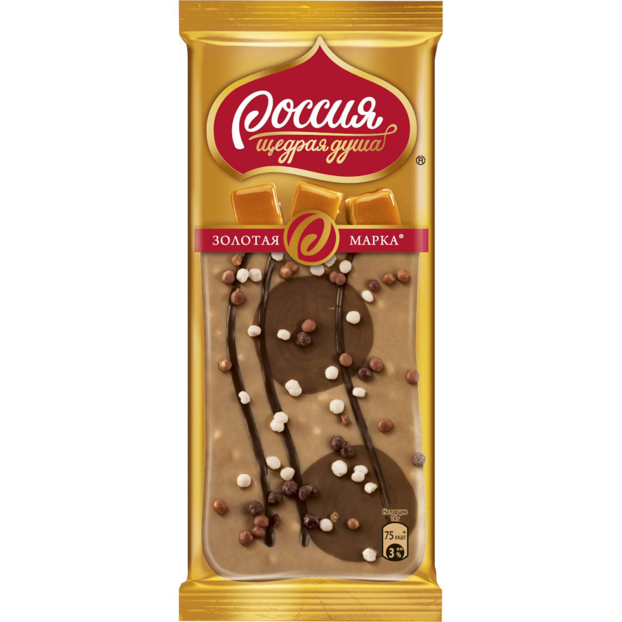 Шоколад Золотая марка Дуэт карамельный белый шоколад с печеньем 85 г