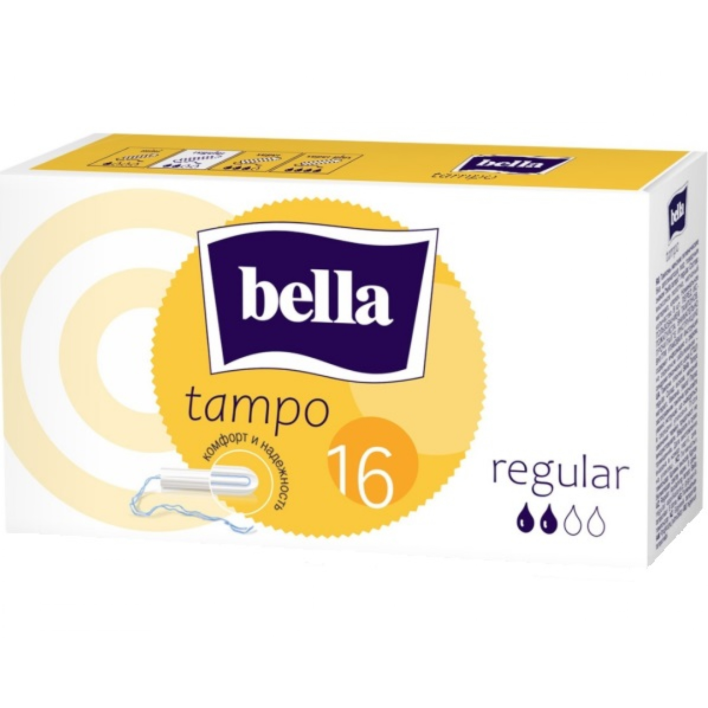 Тампоны гигиенические Tampo Bella Premium Comfort regular без аппликатора, 16 шт.