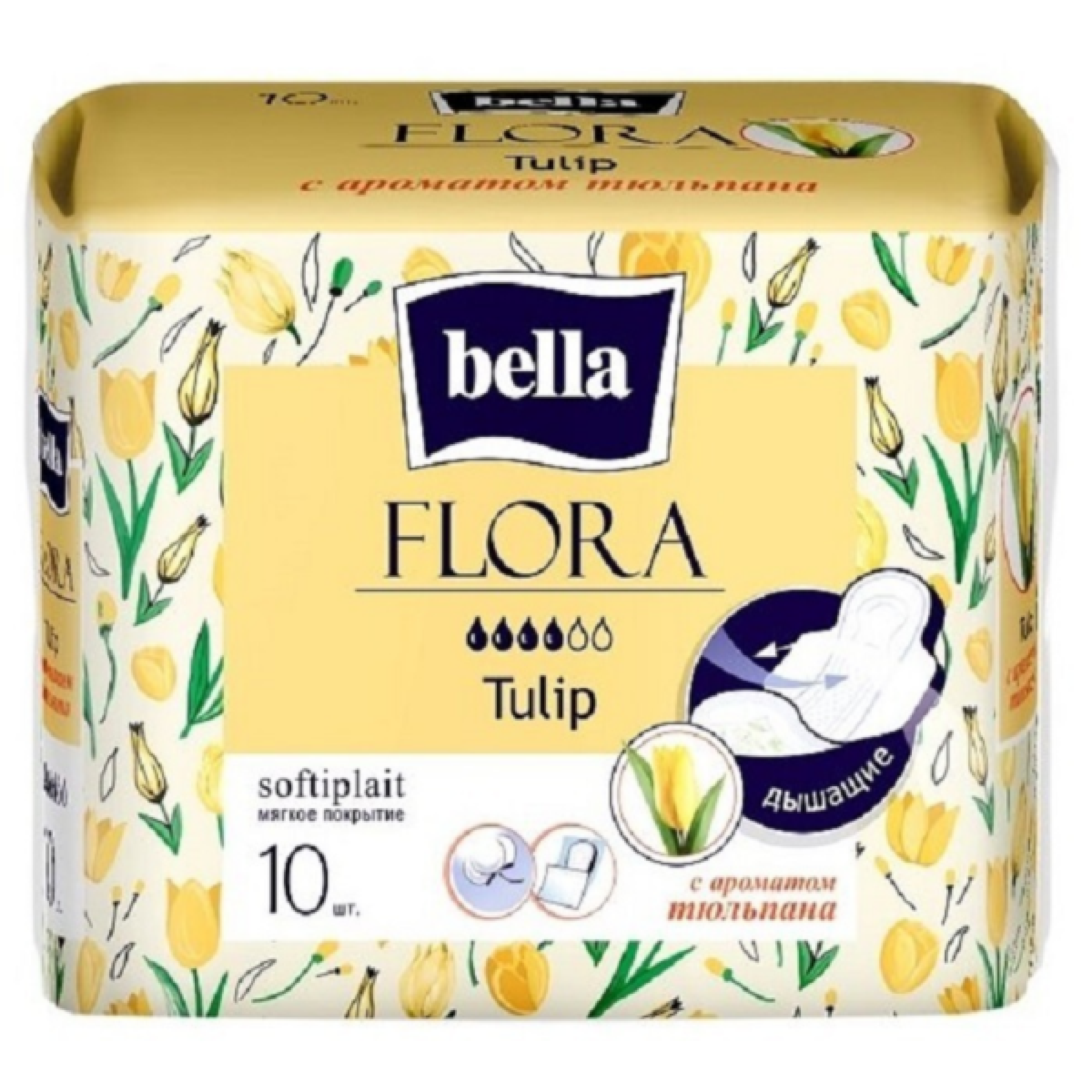 Прокладки гигиенические Bella Flora Tulip с ароматом тюльпана, 10 шт.