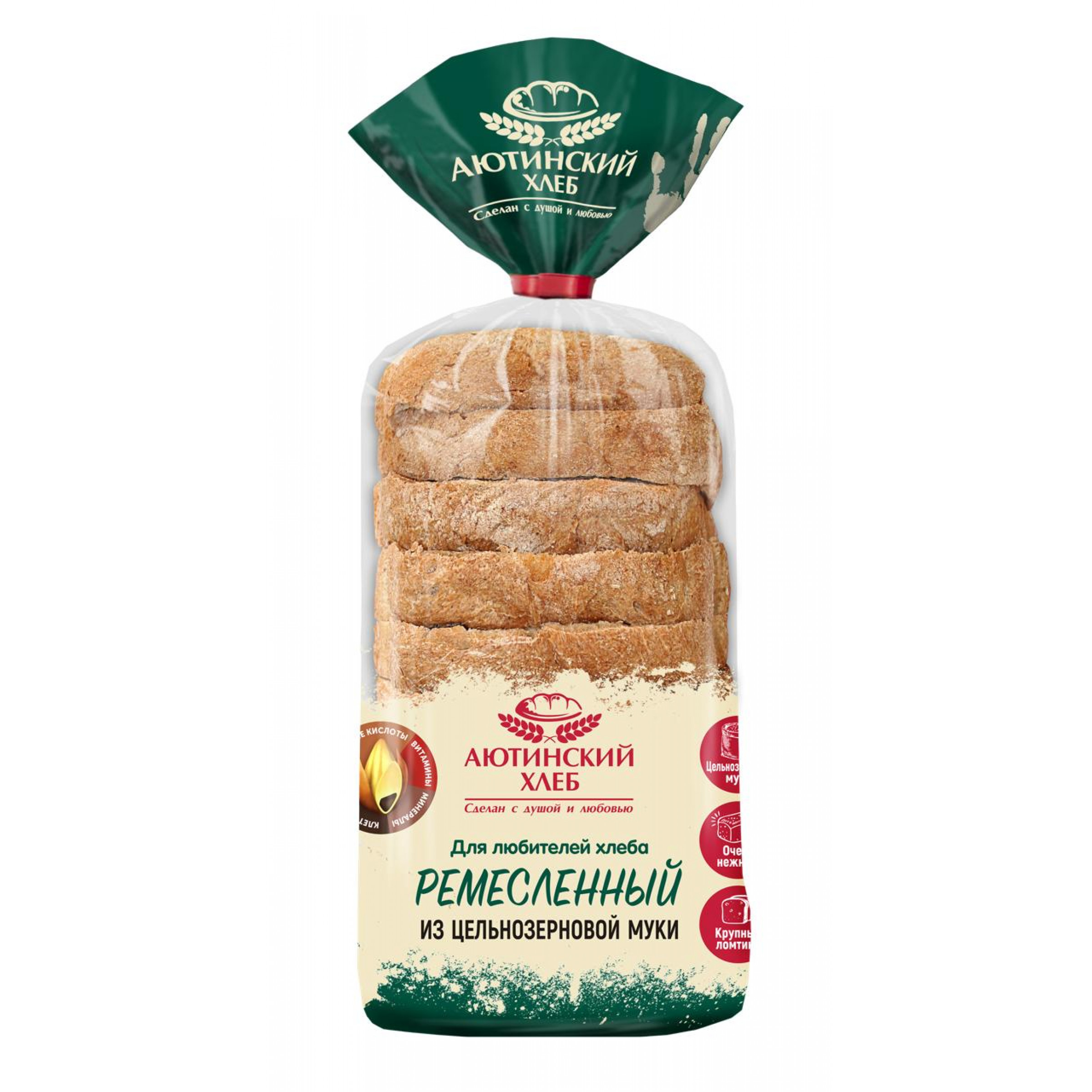 Хлеб Аютинский Ремесленный из цельнозерновой муки, 550 г