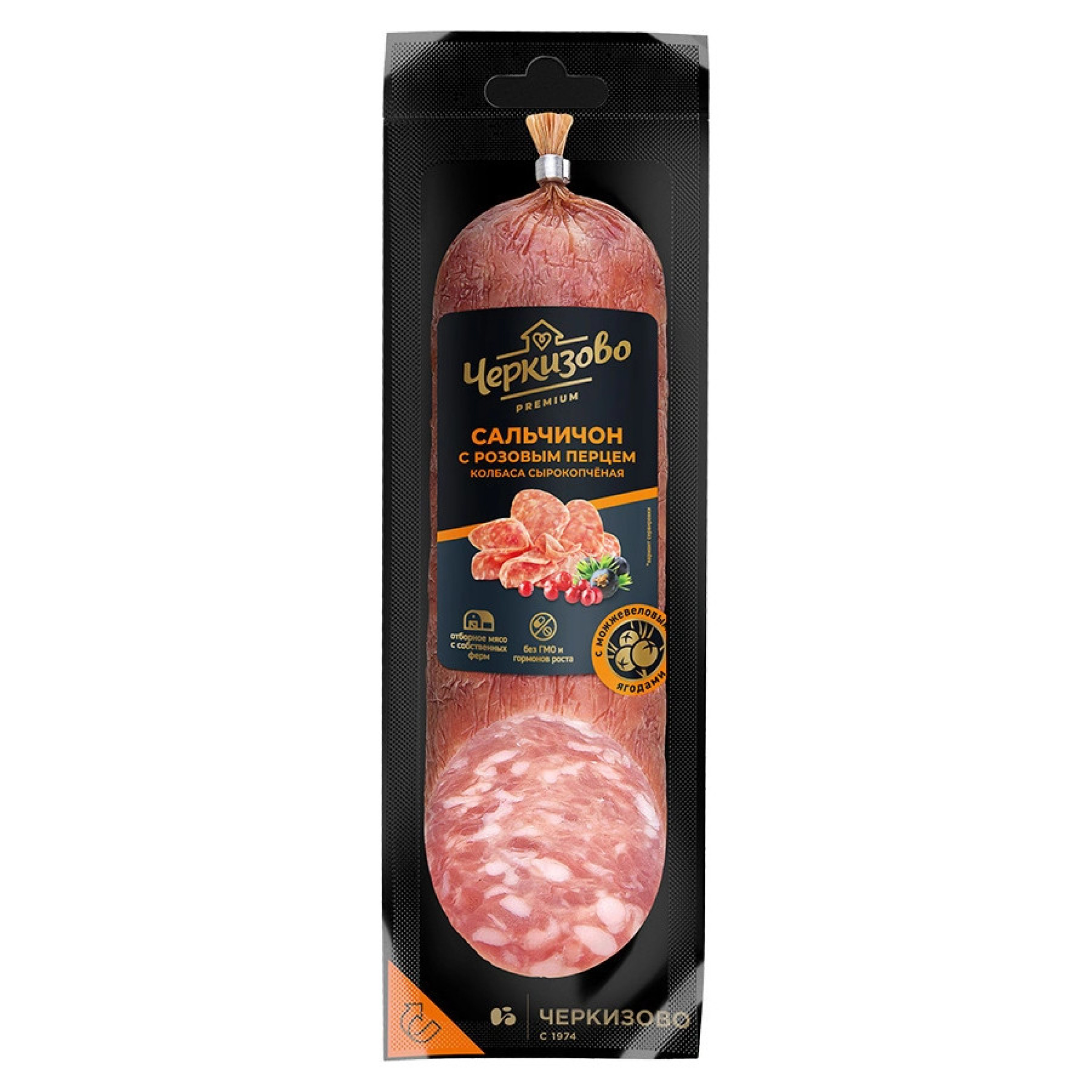Сырокопченая колбаса Сальчичон с розовым перцем Черкизово 300 г
