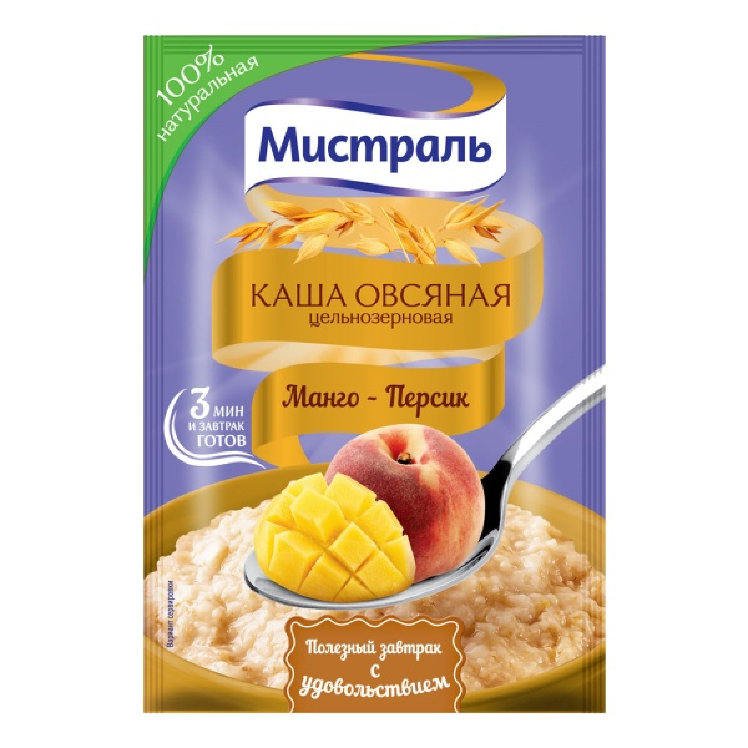Каша МИСТРАЛЬ овсяная манго-персик, 40 г