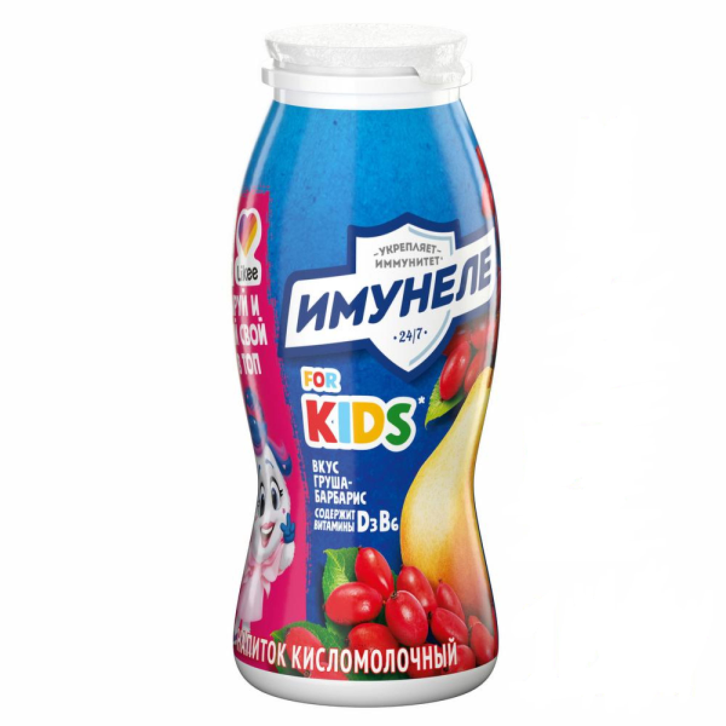 Детский кисломолочный напиток Имунеле 1,5 % Груша-барбарис 100 г