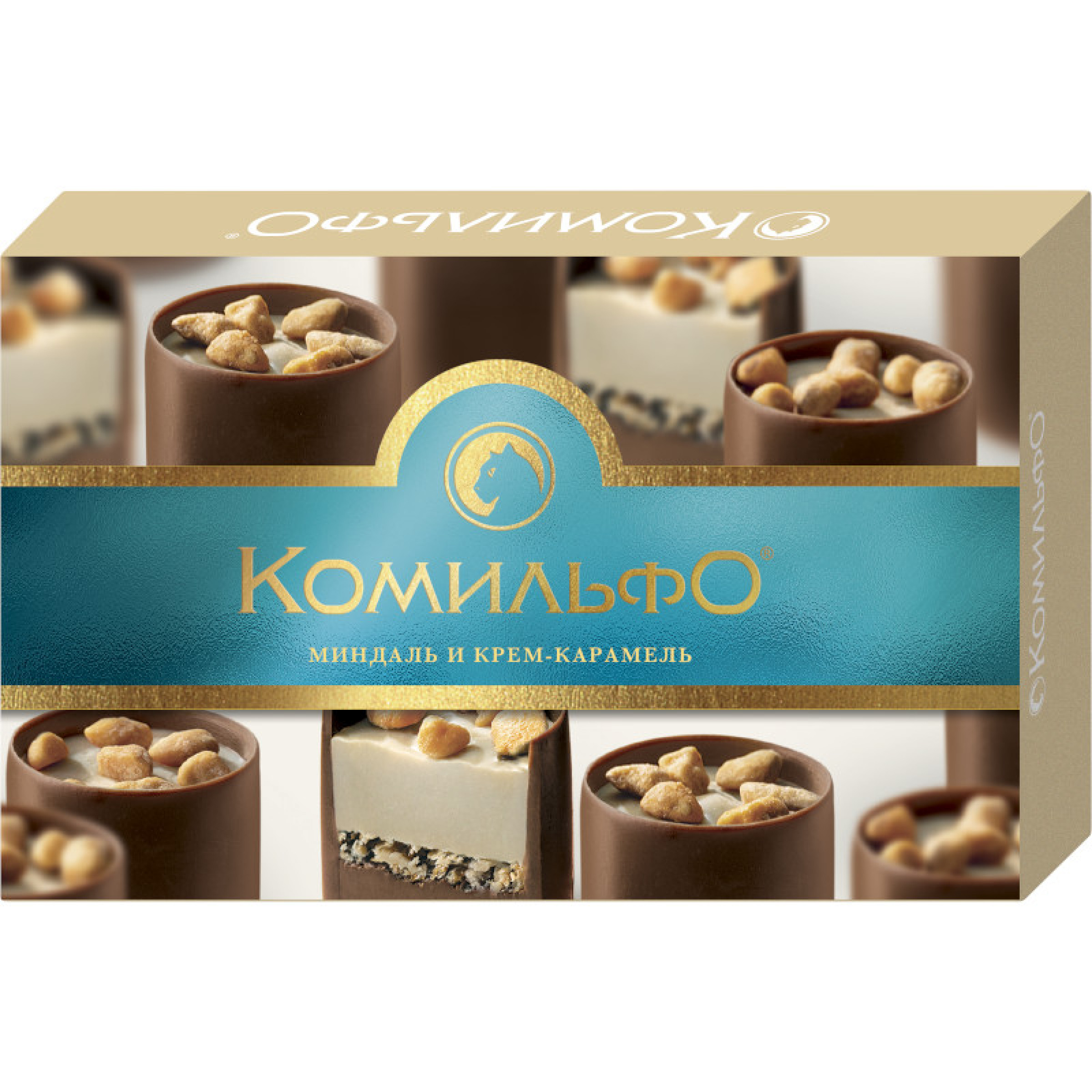Шоколадные конфеты Комильфо с миндалем и кремом-карамелью, 116 г