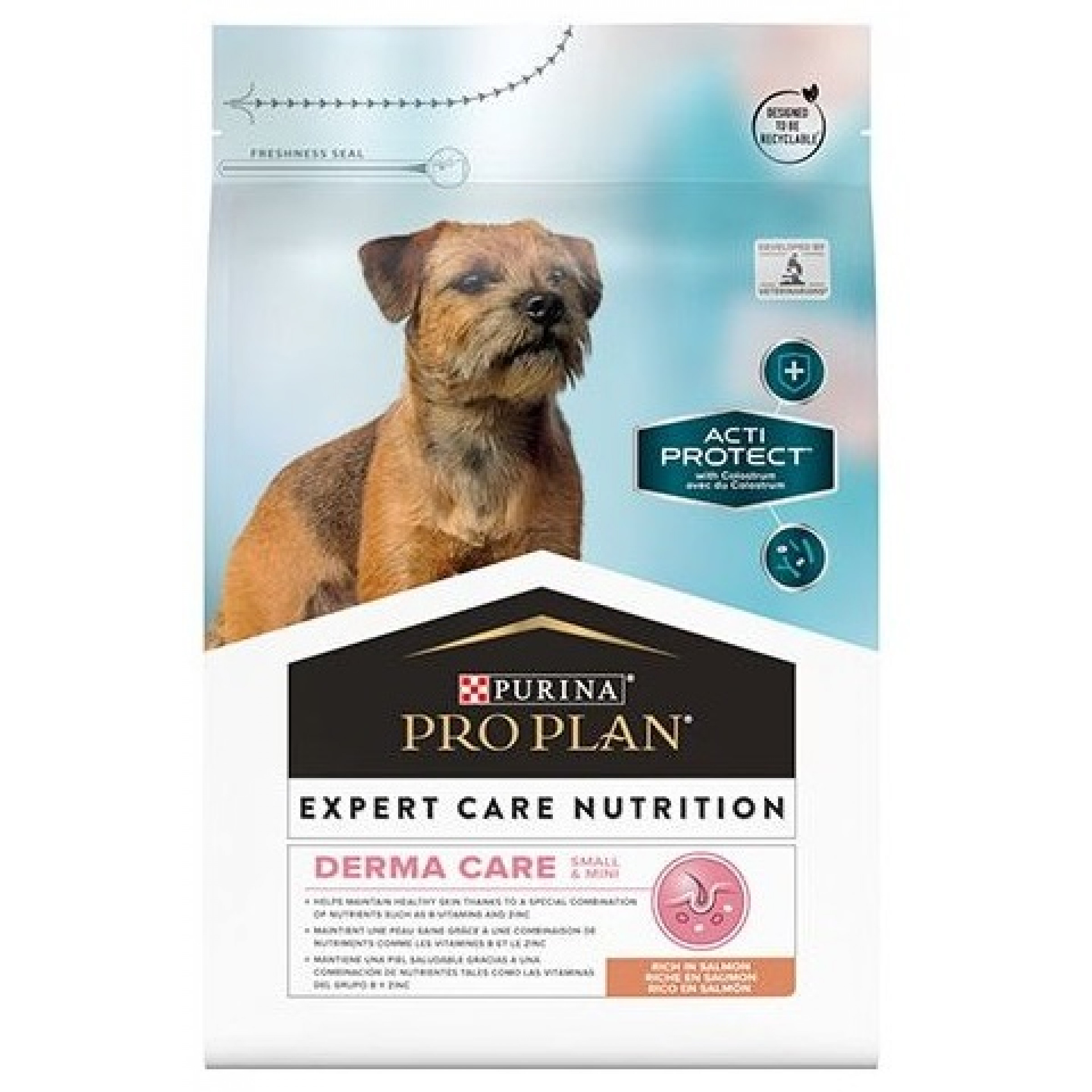 Сухой корм Pro Plan Active Protect для взрослых собак для мелких и карликовых пород с чувствительной кожей с лососем, 3 кг