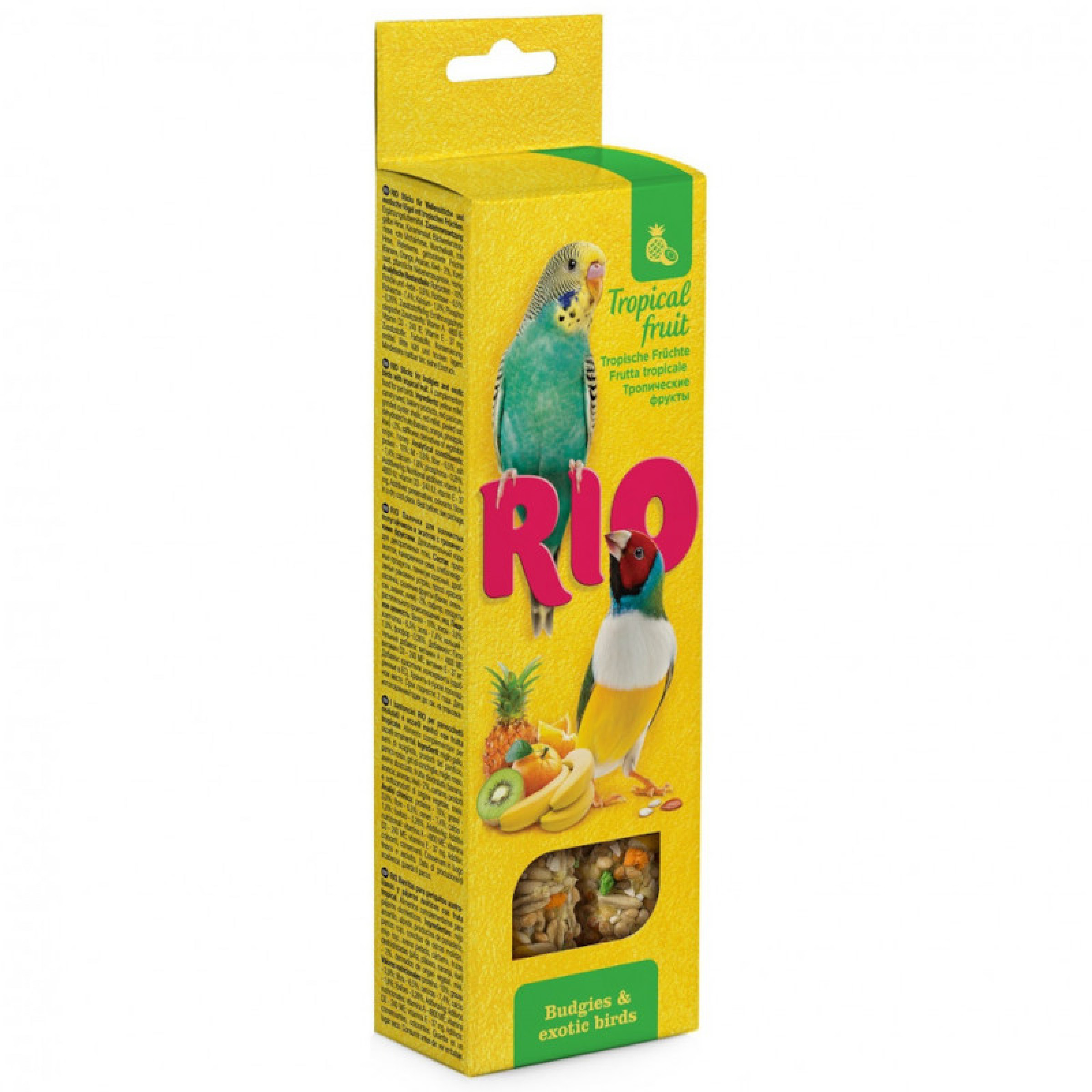 Палочки Rio для волнистых попугайчиков и экзотов с тропическими фруктами, 2 шт х 40 г
