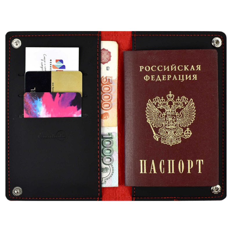 Органайзер-обложка для документов Софт-Тач черно-красный - купить с ...