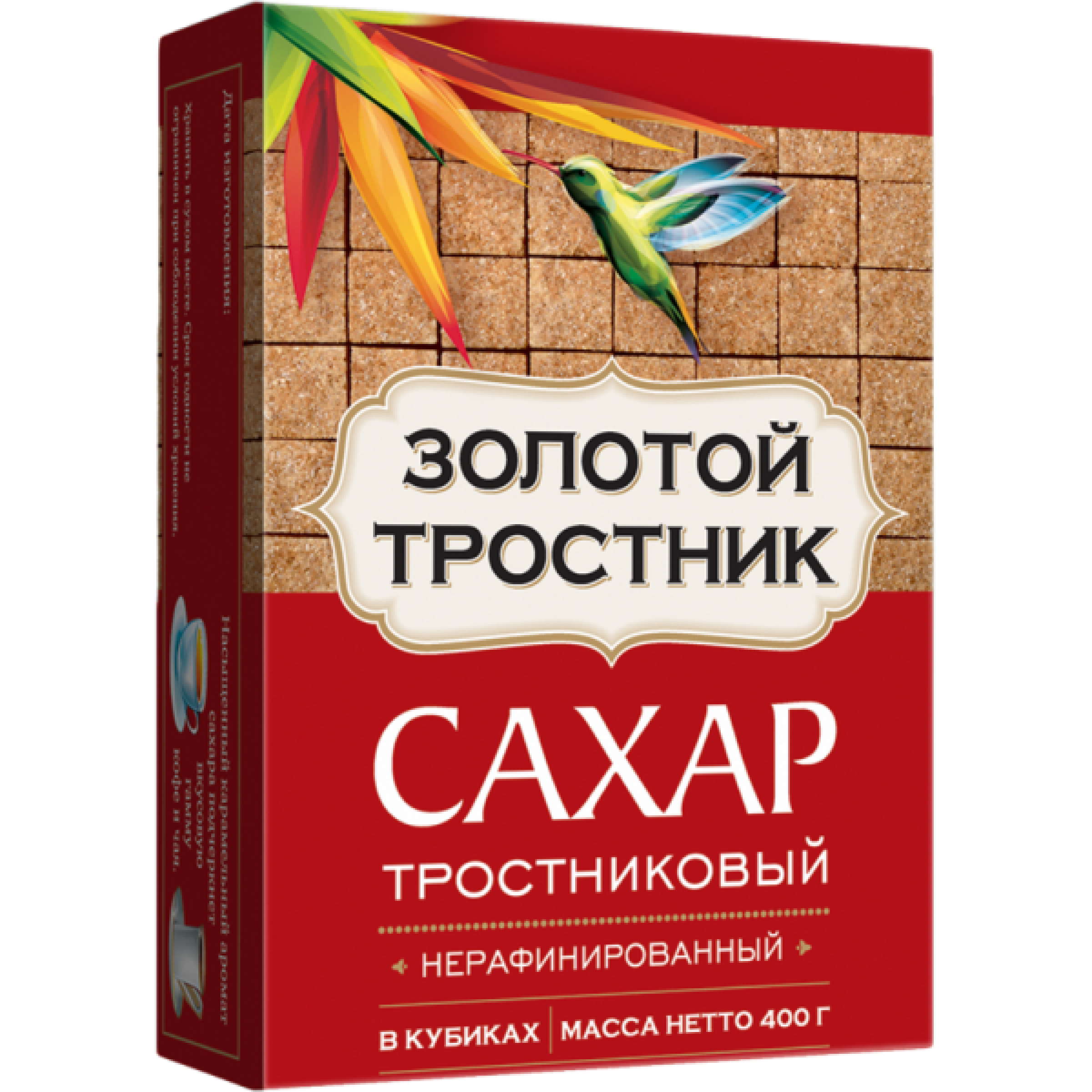 Сахар МИСТРАЛЬ Золотой тростник нерафинированный в кубиках, 400 г