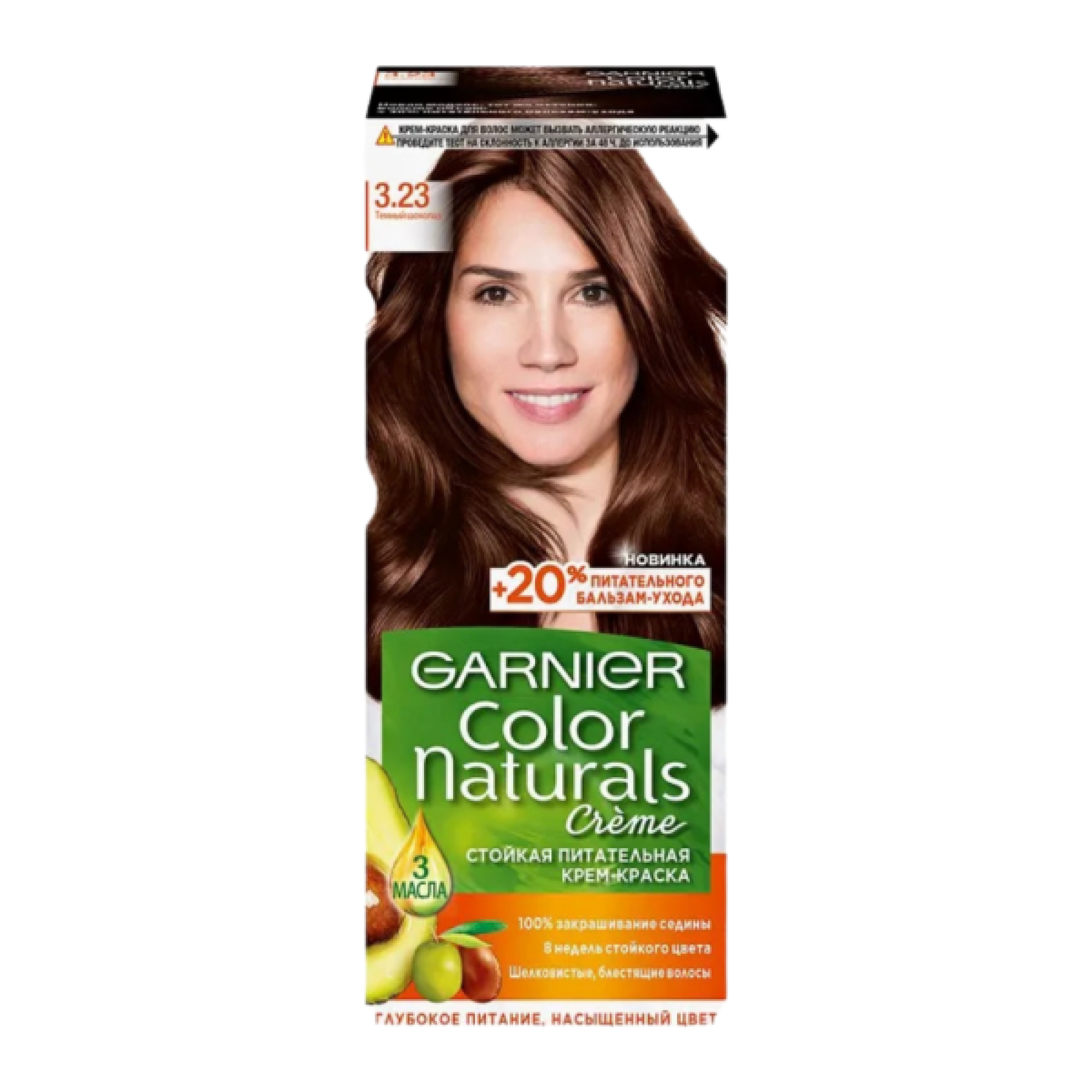 Стойкая крем-краска для волос Garnier Color Naturals тон 3.23 Тёмный шоколад, 110 мл