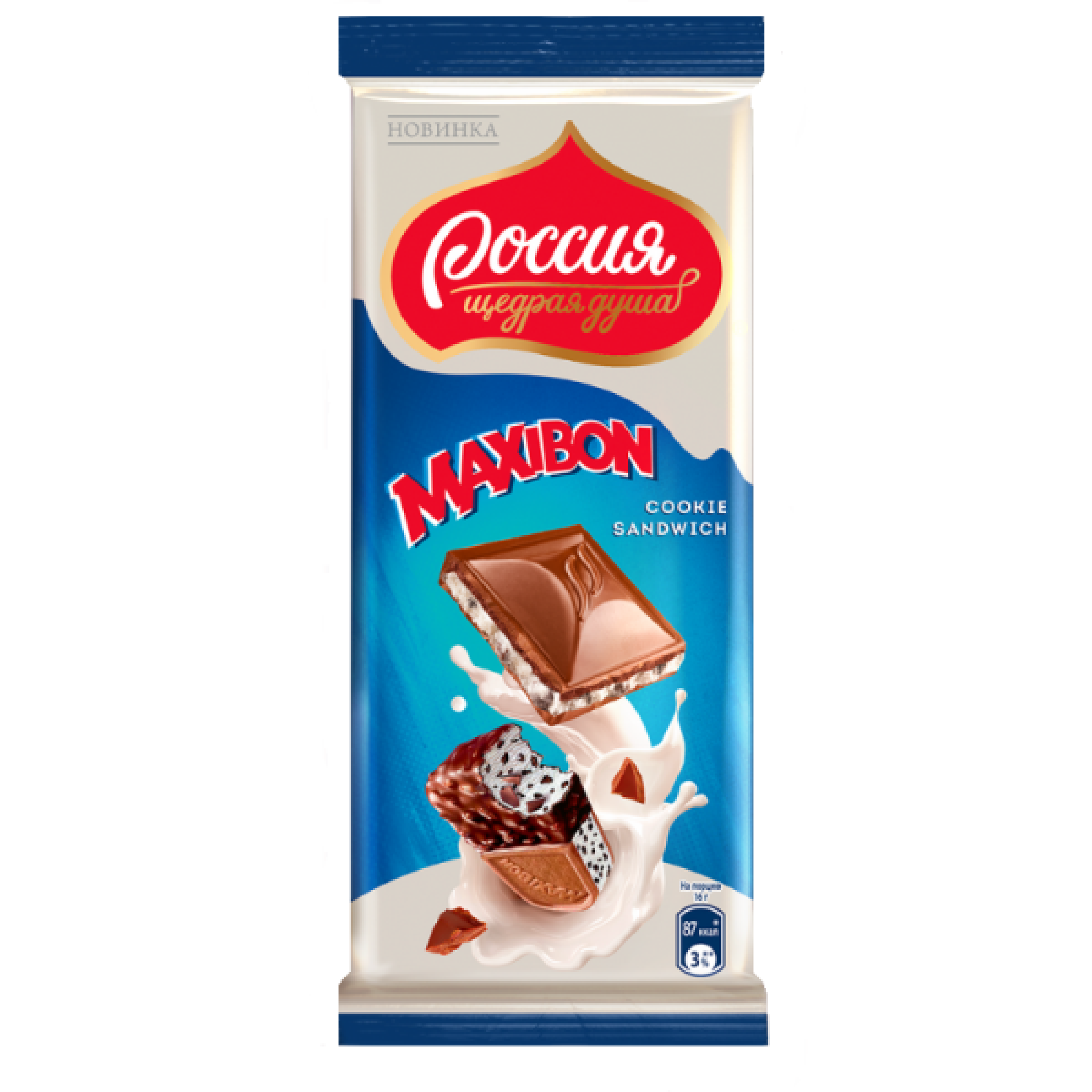 Молочный шоколад Максибон с двухслойной начинкой со вкусом мороженого, Россия - щедрая душа, 80 г