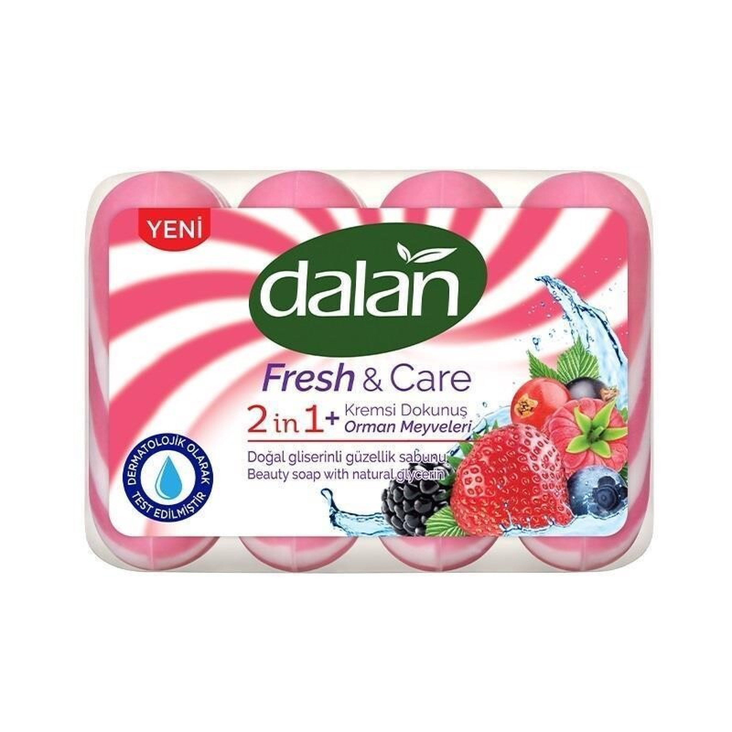 Туалетное мыло Dalan Fresh & Care Лесные Ягоды с натуральным глицерином 4 шт по 90 г