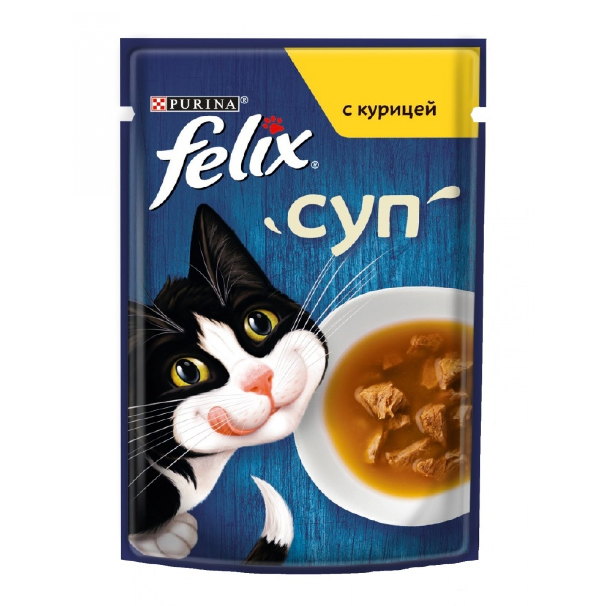 Влажный корм Суп для взрослых кошек Felix с курицей 48 г