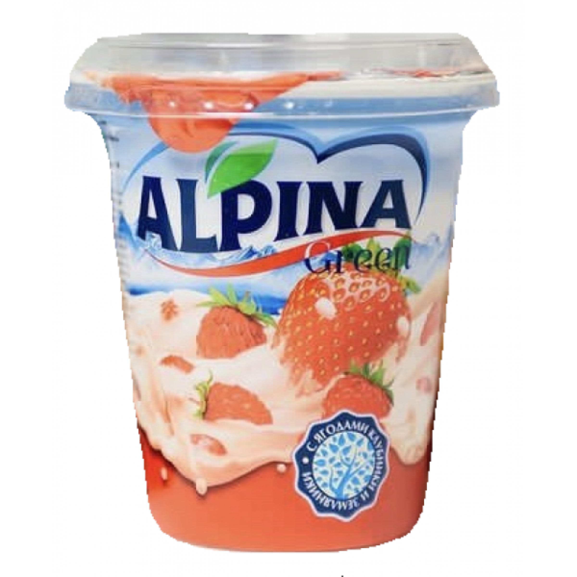 Крем на растительных маслах с йогуртом с кусочками клубники и земляники 15% Alpina Gree, 320 г