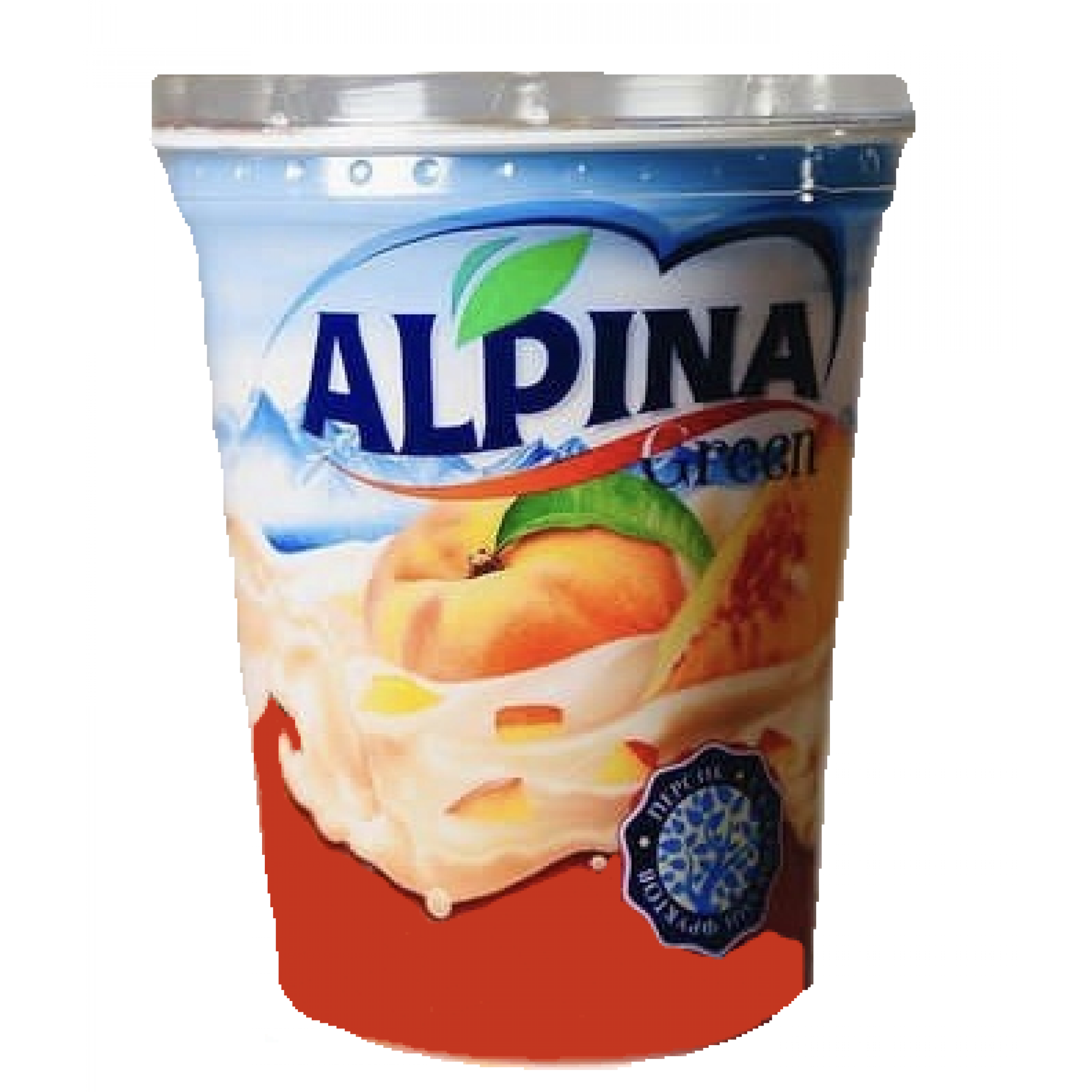 Крем на растительных маслах с йогуртом с кусочками персика 15 % 320 г ТМ Alpina Green