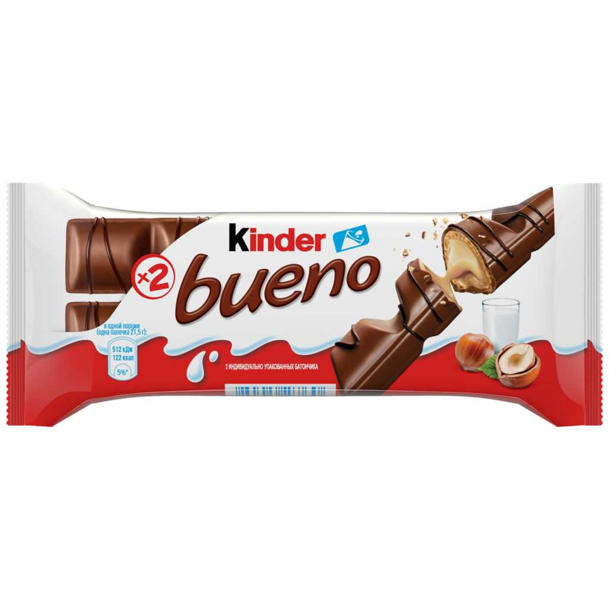 Вафли Kinder Bueno в молочном шоколаде 43 г