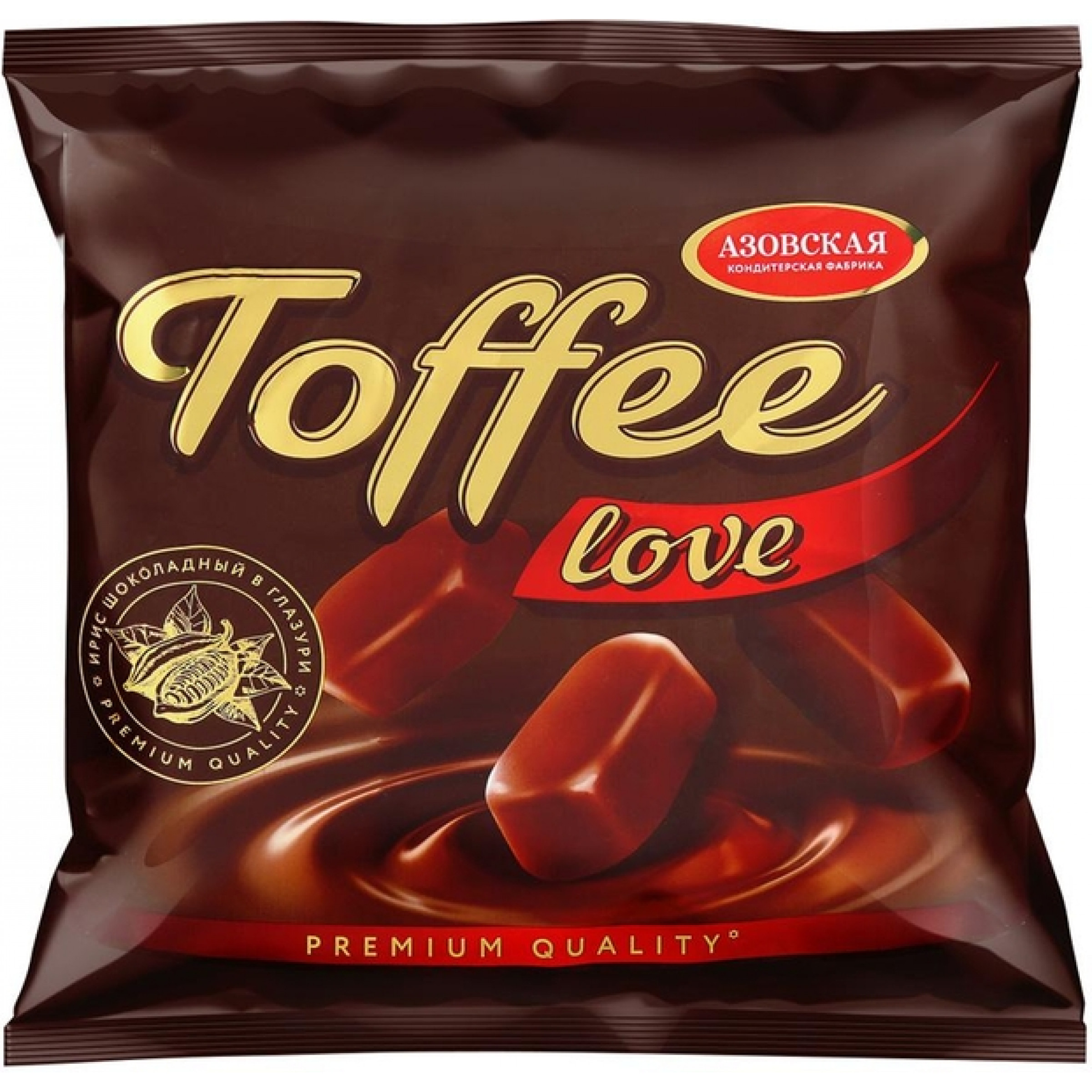 Глазированный шоколадный ирис Toffee love 250 г Азовская кондитерская фабрика