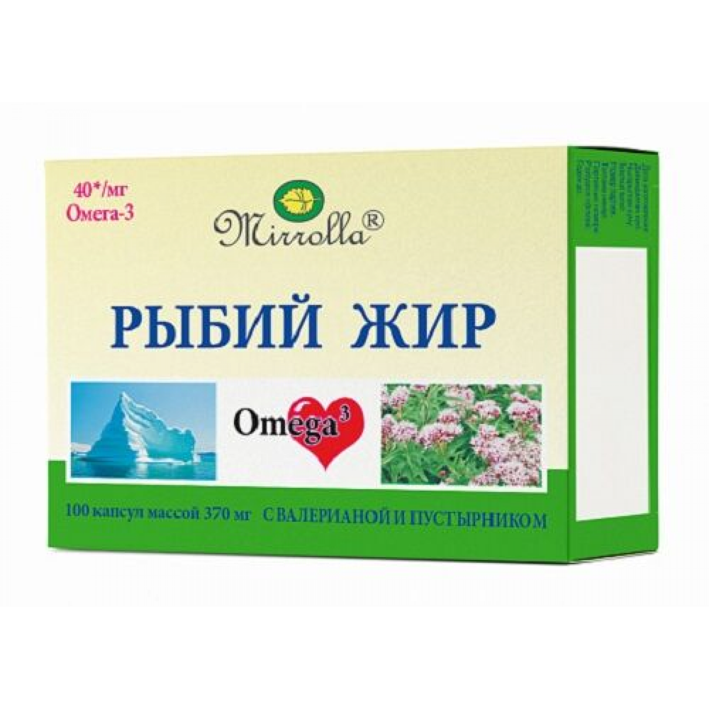Рыбий жир Mirrolla с валерианой и пустырником 370 г 100 капсул - купить ...