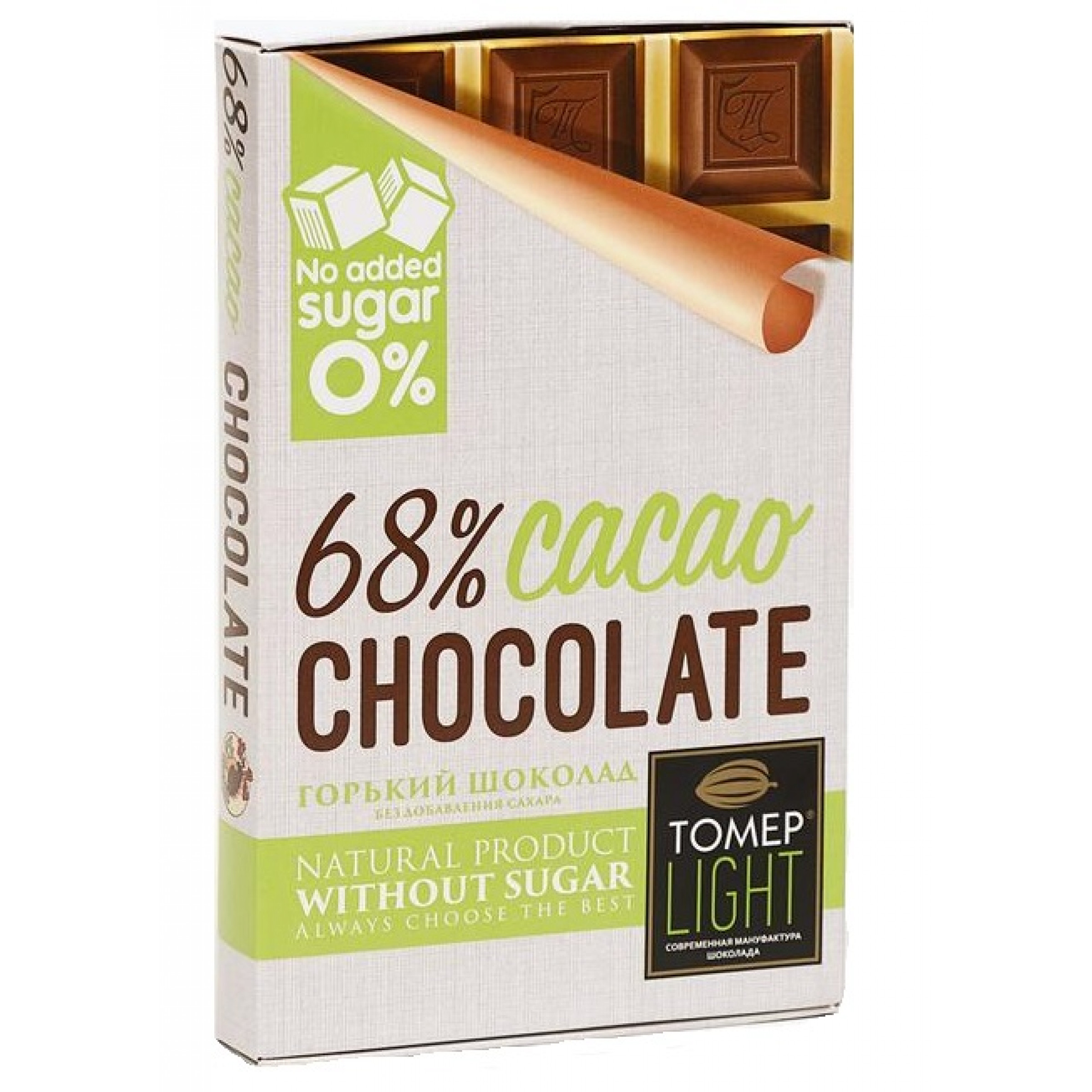 Горький шоколад Томер Лайт без сахара 68 % 90 г