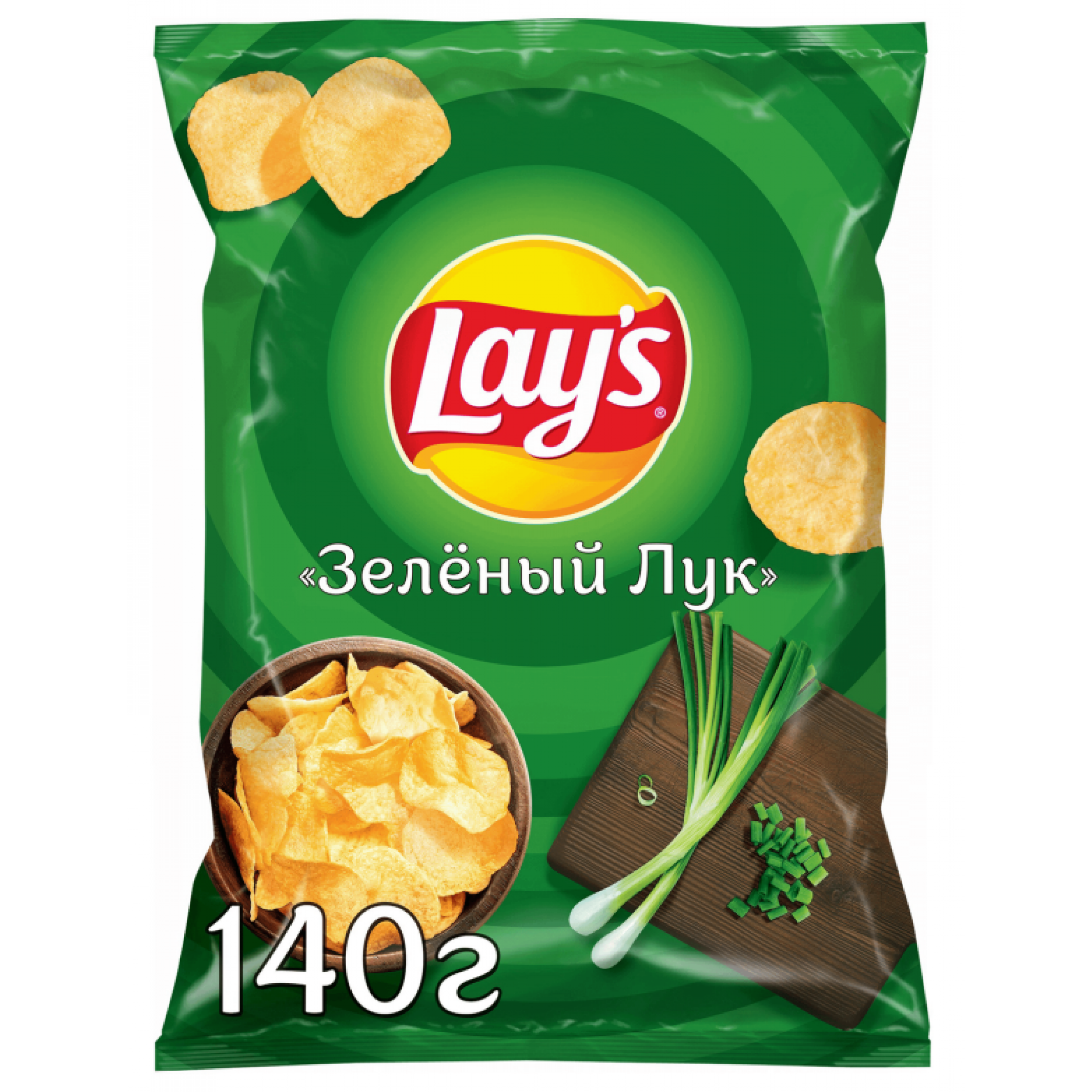 Картофельные чипсы Lays Молодой зеленый лук 140 г