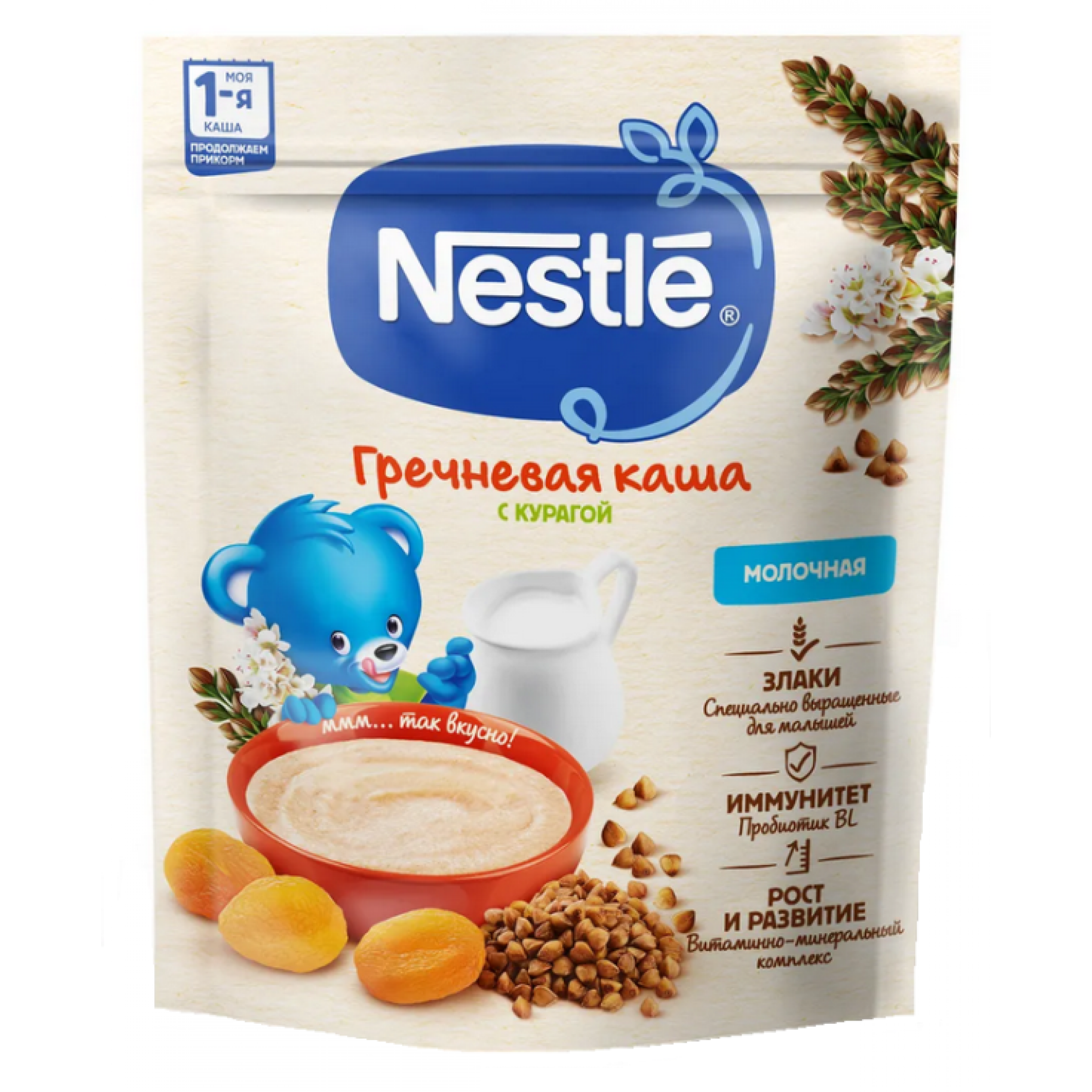 Сухая молочная гречневая Nestle с курагой 200 г