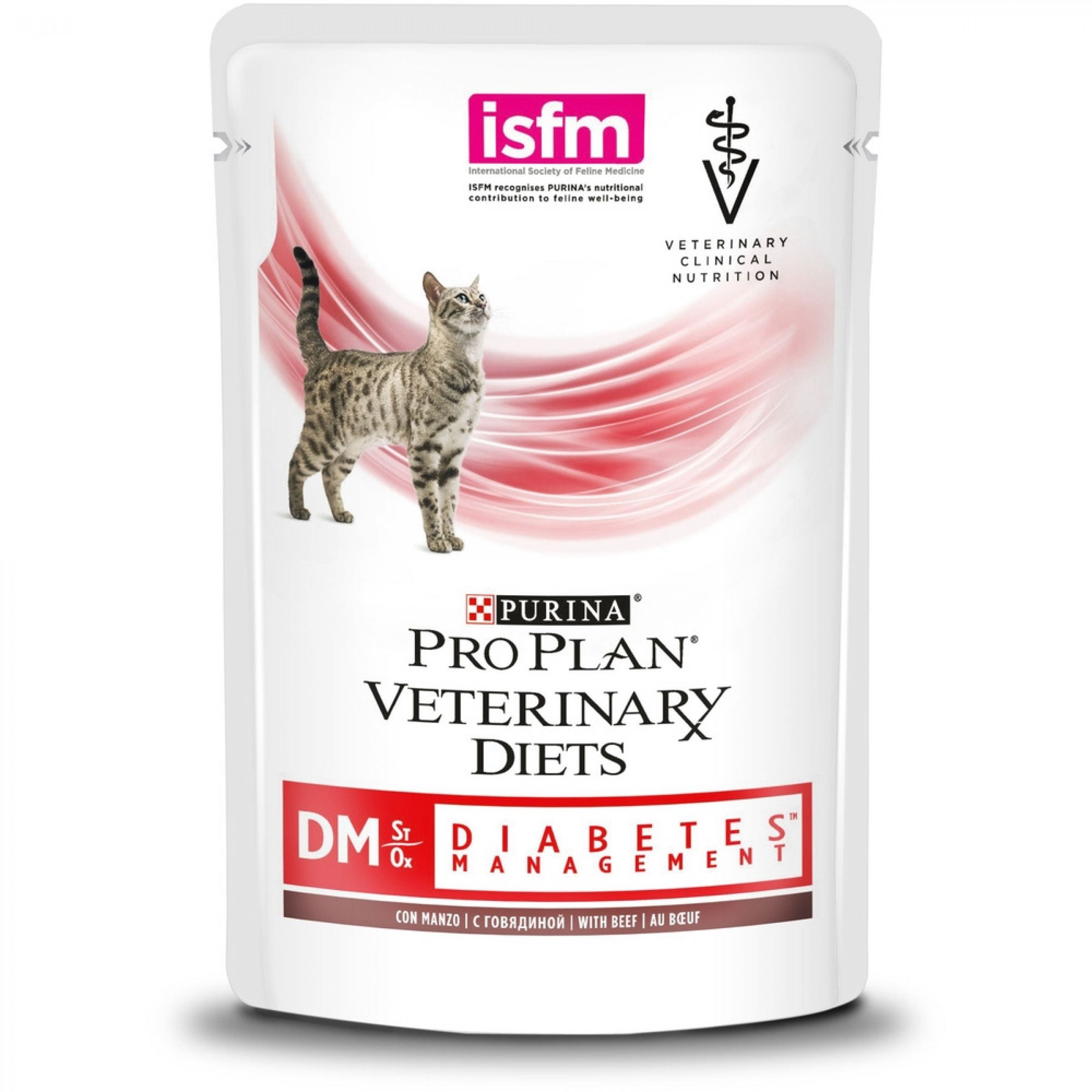 Влажный корм Pro Plan Veterinary Diets DM St/Ox для взрослых кошек с говядиной при диабете, 85 г