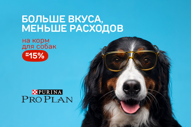 БОЛЬШЕ ВКУСА, МЕНЬШЕ РАСХОДОВ на корм для собак -15%