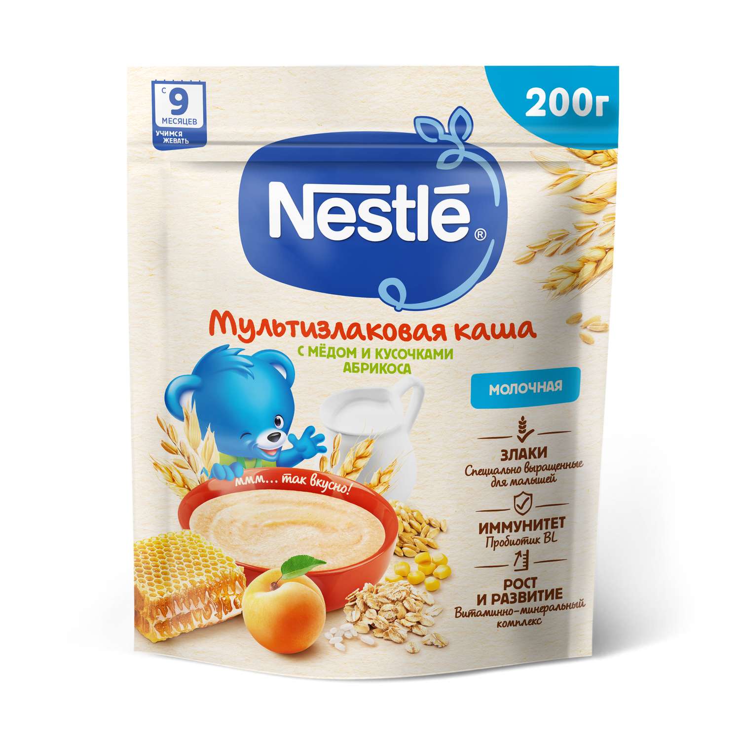 Сухая молочная мультизлаковая каша Nestle Мед и абрикос 200 г - купить с  доставкой в Ростове-на-Дону - STORUM