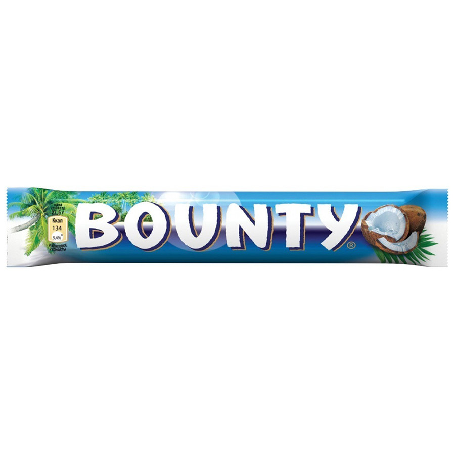 Шоколадный батончик Bounty, 55 г - купить с доставкой в Ростове-на-Дону ...